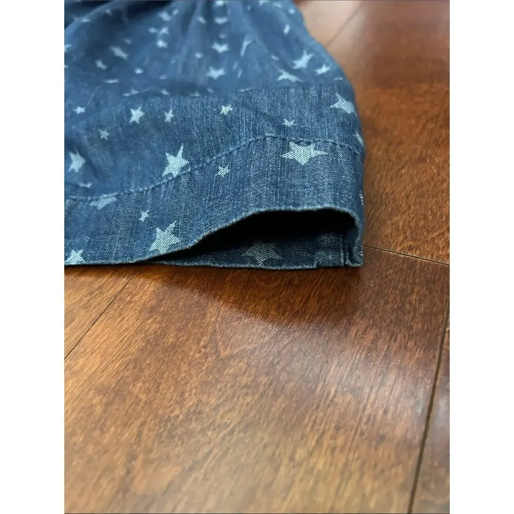 Gap Kids Star-Print Blue Denim Dress, Great 4th of July Summer Dress, Size Lg